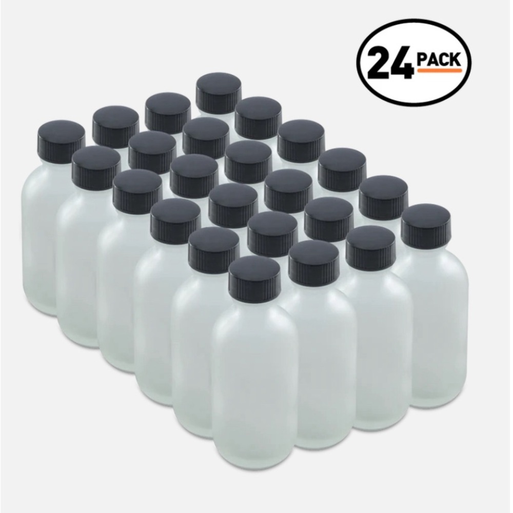 24-Pack 2oz Glass Bottles with Caps